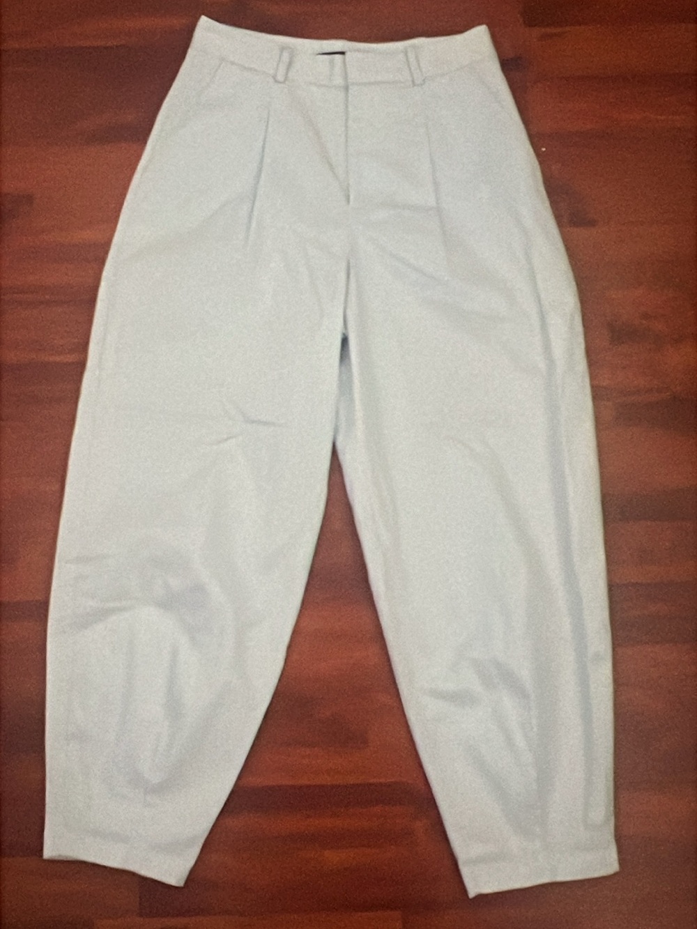 Zara Pale Blue High-Waist Trousers